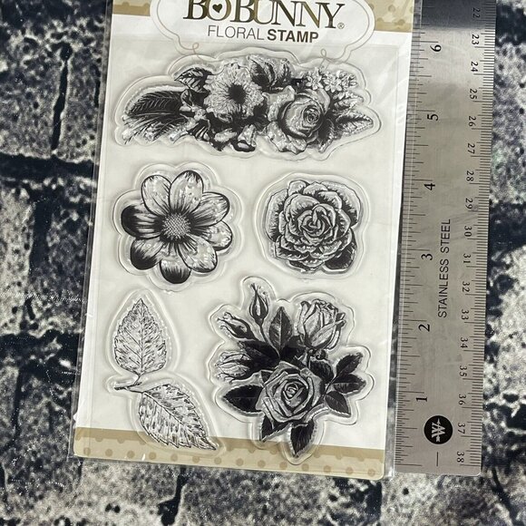BOBUNNY FLORAL STAMPS Flowers & Leaves Clear Stamp Set #12105894 - Picture 4 of 7